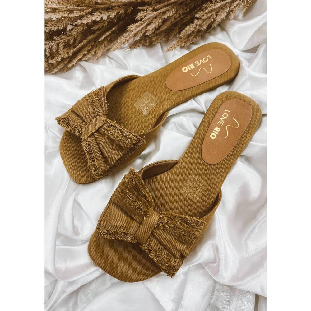 NEW LOVE RIO women's freya bow sandal in mocha
